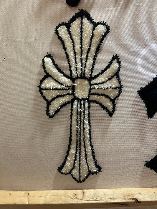 Chrome Heart Cross v1 Rug in Production